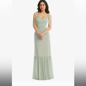 After Six NWT Sage Green Flirty shoulder toe dress size 00 with flared detail